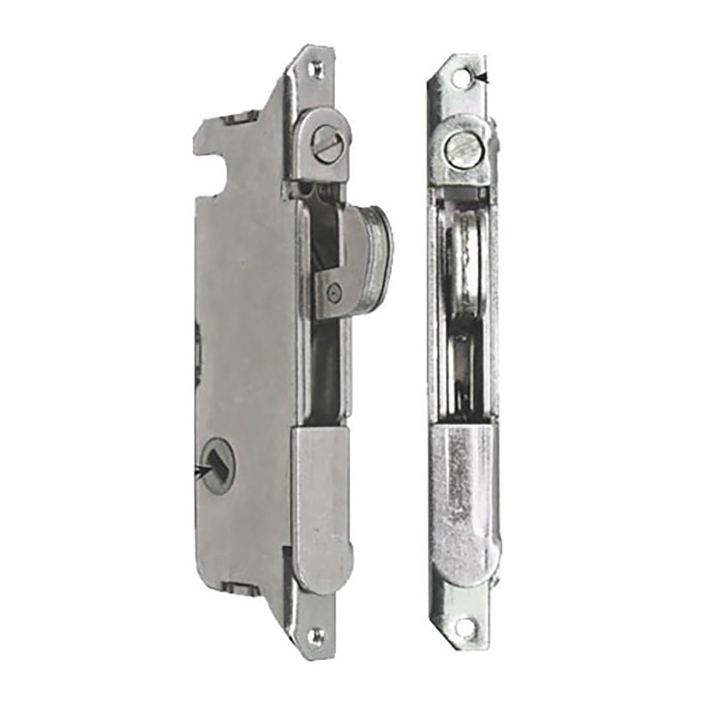 Mortise Lock, 45 degree Slot Wood & Vinyl Patio Doors, W & F Style -Stainless Steel