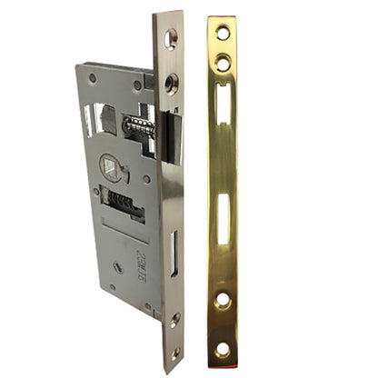 Emco / Andersen Mortise Lock Case, 1-7/16 Backset - Nickel or Polished Brass