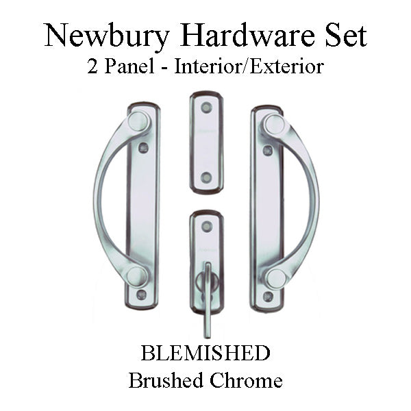 Blemished Andersen Newbury 2 Panel Gliding Door Hardware Set - Brushed Chrome