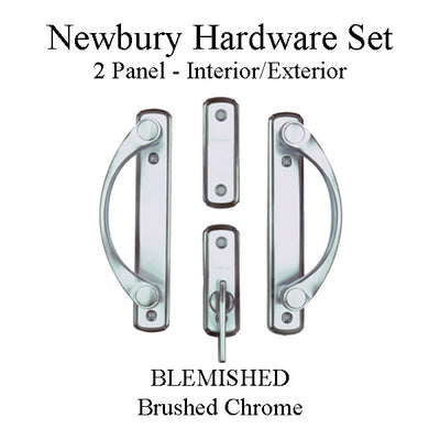 Blemished Andersen Newbury 2 Panel Gliding Door Hardware Set - Brushed Chrome