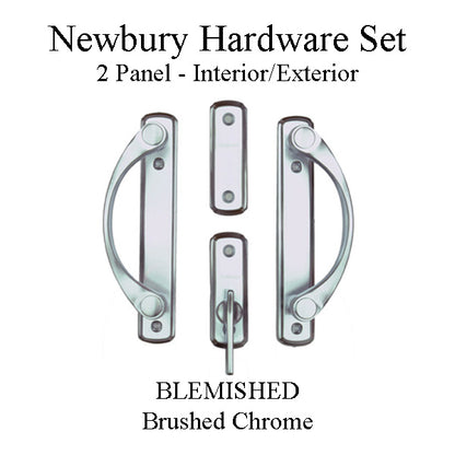 Blemished Andersen Newbury 2 Panel Gliding Door Hardware Set - Brushed Chrome