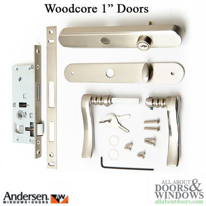Blemished Andersen Traditional Storm Door Handleset for Woodcore Doors - Satin Nickel