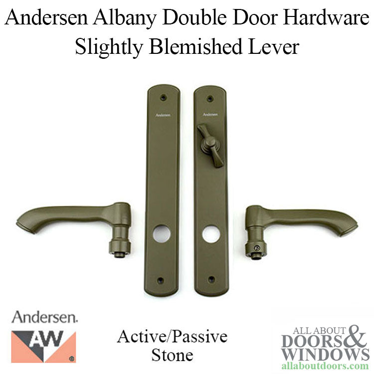 Blemished Andersen Albany Active / Passive Double Hinged Door Hardware Set - Stone