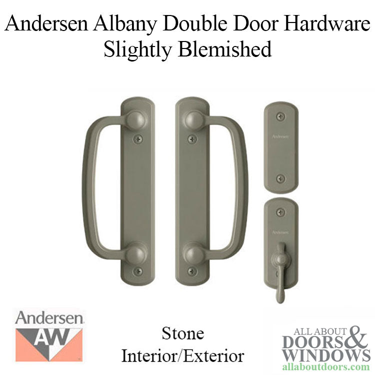 Blemished Andersen Frenchwood Gliding Door Trim Hardware, Albany, 4 Panel Interior and Exterior - Stone