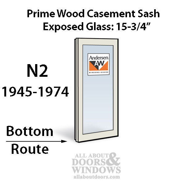 Andersen Primed Casement N2 Routed Dual Pane Sash, 1945-1974