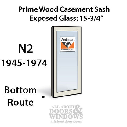 Andersen Primed Casement N2 Routed Dual Pane Sash, 1945-1974