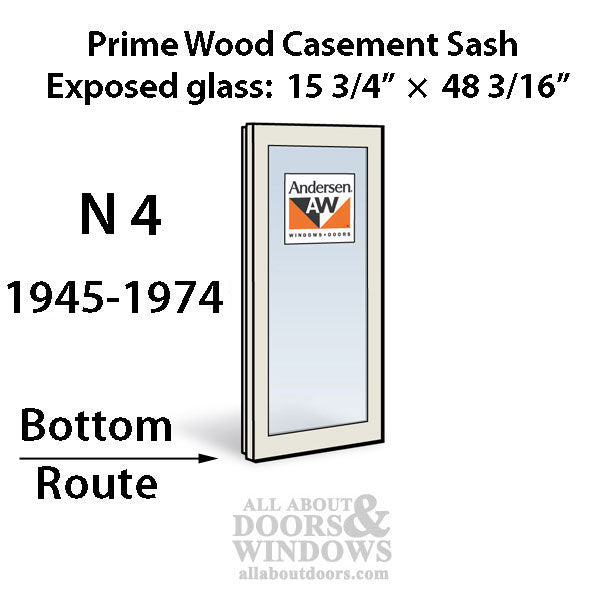Andersen Dual Pane Sash, N4 Route Primed Casement 1945-1974