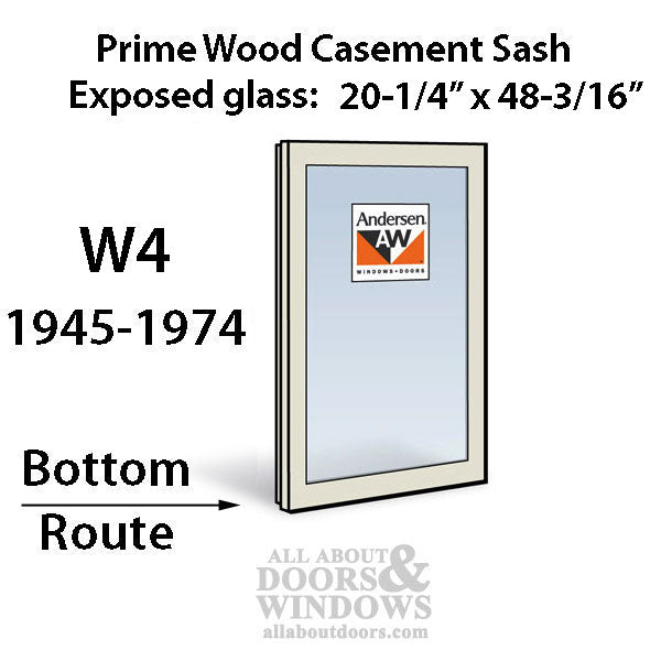 Andersen Dual Pane Sash, W4 Routed Primed Casement 1945-1974