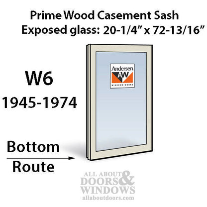 Andersen Dual Pane Sash, W6 Routed Primed Casement 1945-1974