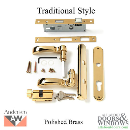 Blemished Andersen Traditional Storm Door Hardware - Polished Brass