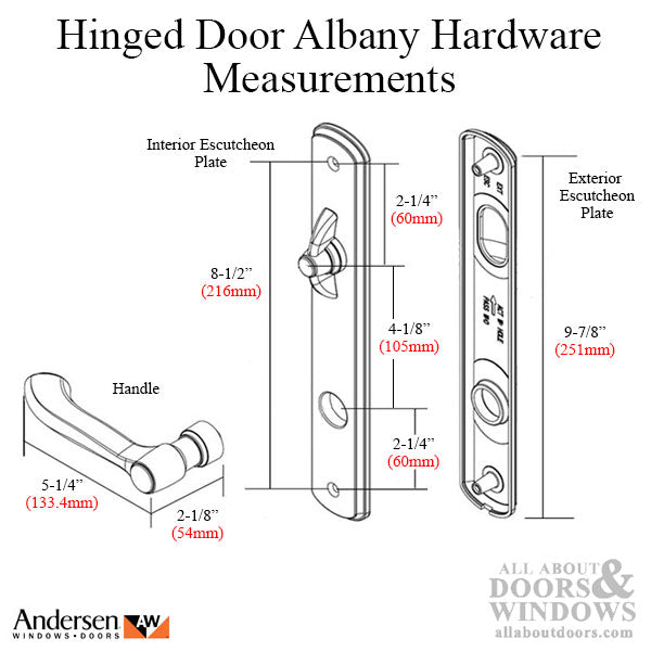 Blemished - Andersen Albany Active Single Hinged Door Hardware - Black