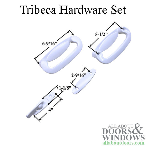 Andersen 2 Panel Gliding Door Tribeca Interior/Exterior Hardware Set - White
