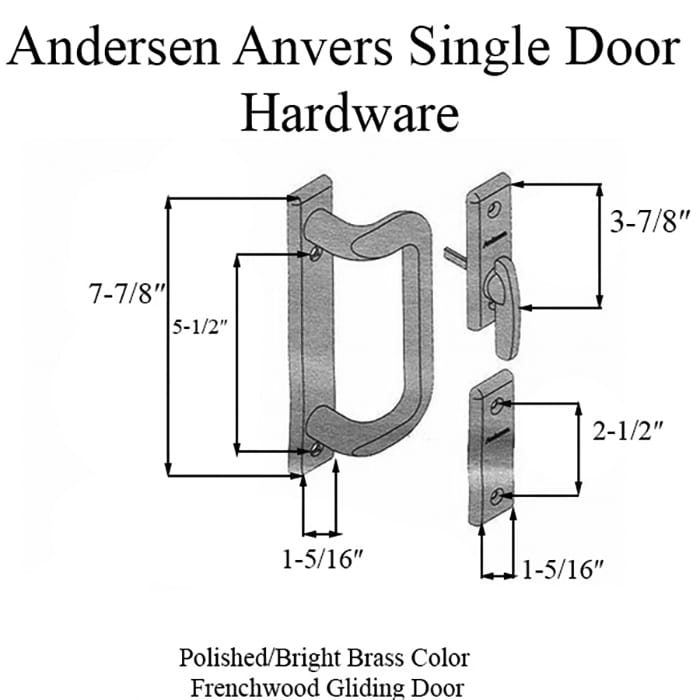 Andersen Frenchwood Gliding Door Trim Hardware, Anvers 2 Pan