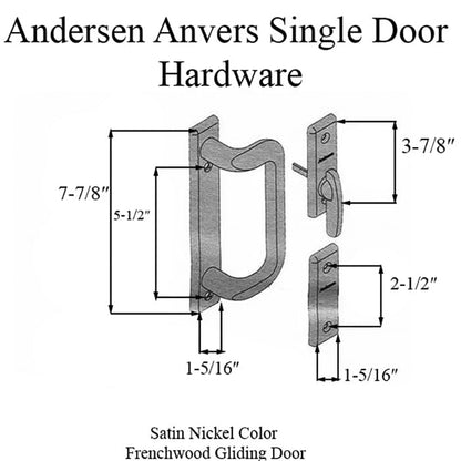 Andersen Frenchwood Gliding Door Trim Anvers 2 Panel Interior & Exterior, Brushed/Satin Nickel