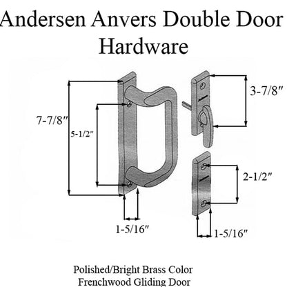 Andersen Frenchwood Gliding Door Trim Anvers 4 Panel Interior & Exterior - Polished Brass