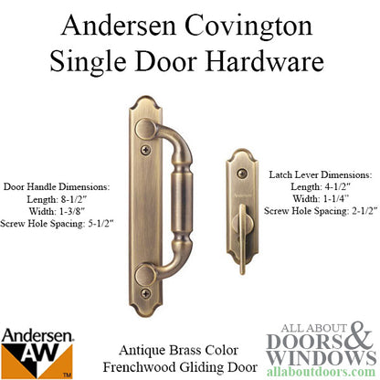 Andersen Frenchwood Gliding Door Trim Covington, 2 Panel Interior & Exterior - Antique Brass