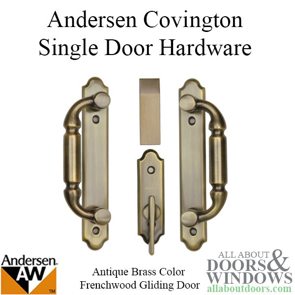 Andersen Frenchwood Gliding Door Trim Covington, 2 Panel Interior & Exterior - Antique Brass
