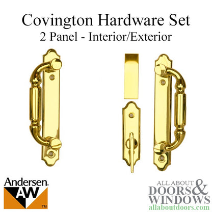 Andersen Frenchwood Gliding Door Trim Covington, 2 Panel Interior & Exterior - Polished Brass