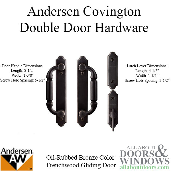 Andersen Frenchwood Gliding Door Trim Covington, 4 Panel Interior & Exterior - Oil Rubbed Bronze