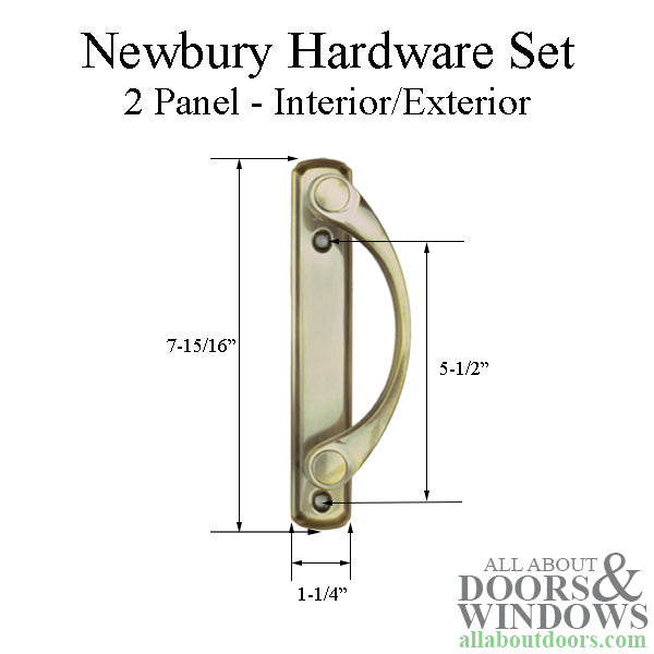 Andersen Newbury 2 Panel Gliding Door Hardware Set - Antique Brass