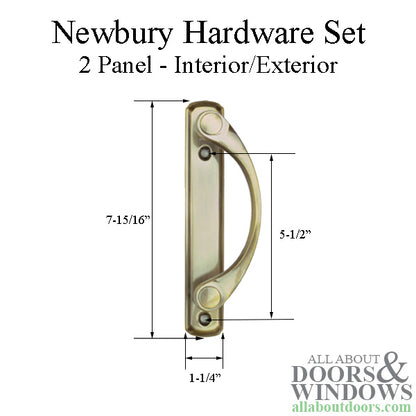 Andersen Newbury 2 Panel Gliding Door Hardware Set - Antique Brass