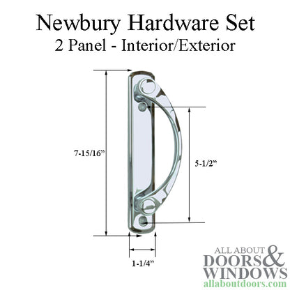 Andersen Newbury 2 Panel Gliding Door Hardware Set - Polished Chrome