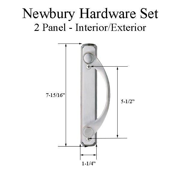 Andersen Newbury 2 Panel Gliding Door Hardware Set - Satin Nickel