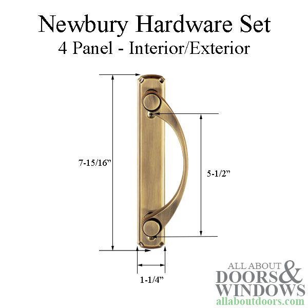Andersen Newbury 4 Panel Gliding Door Hardware Set - Antique Brass