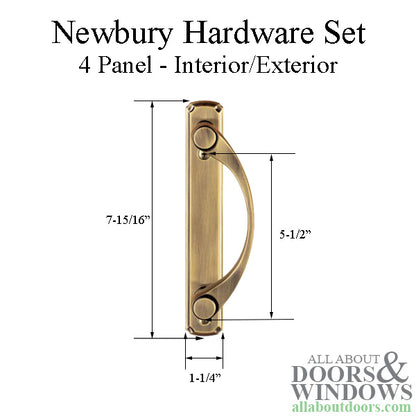 Andersen Newbury 4 Panel Gliding Door Hardware Set - Antique Brass