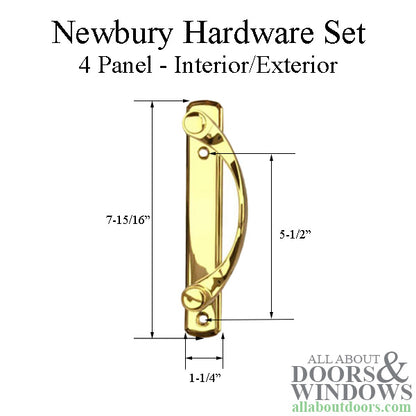 Andersen Newbury 4 Panel Gliding Door Hardware Set - Bright Brass