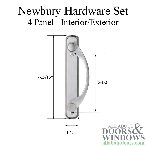 Andersen Newbury 4 Panel Double Gliding Door Hardware Set - Satin Nickel
