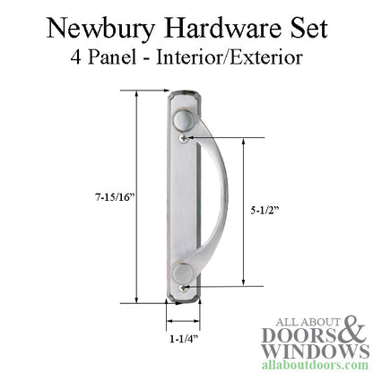 Andersen Newbury 4 Panel Double Gliding Door Hardware Set - Satin Nickel