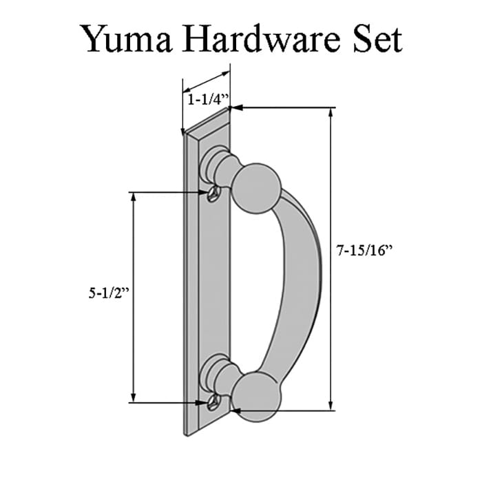 Andersen Yuma 2-Panel Gliding Door Interior/Exterior Trim Hardware Set - Distressed Bronze