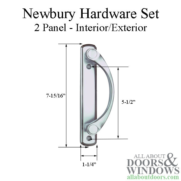 Andersen Newbury 2 Panel Gliding Door Hardware Set - Brushed Chrome