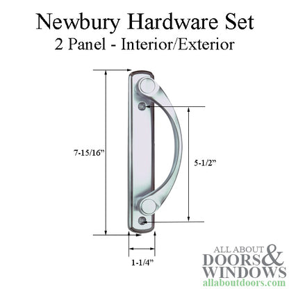 Andersen Newbury 2 Panel Gliding Door Hardware Set - Brushed Chrome