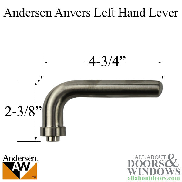 Andersen Anvers Handle, Left Hand - Satin Nickel