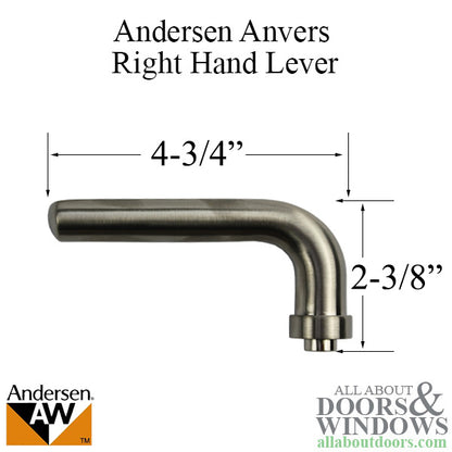 Andersen Anvers Handle, Right Hand - Satin Nickel