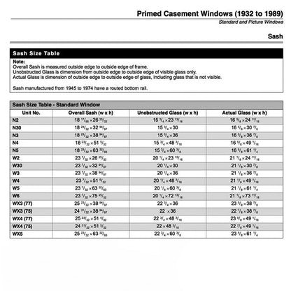 Andersen Primed Casement N3 Dual Pane Sash, 1975-1989