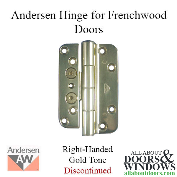 Blemished Andersen 1992-2005 Frenchwood Door Hinge, Right Hand - Gold Tone