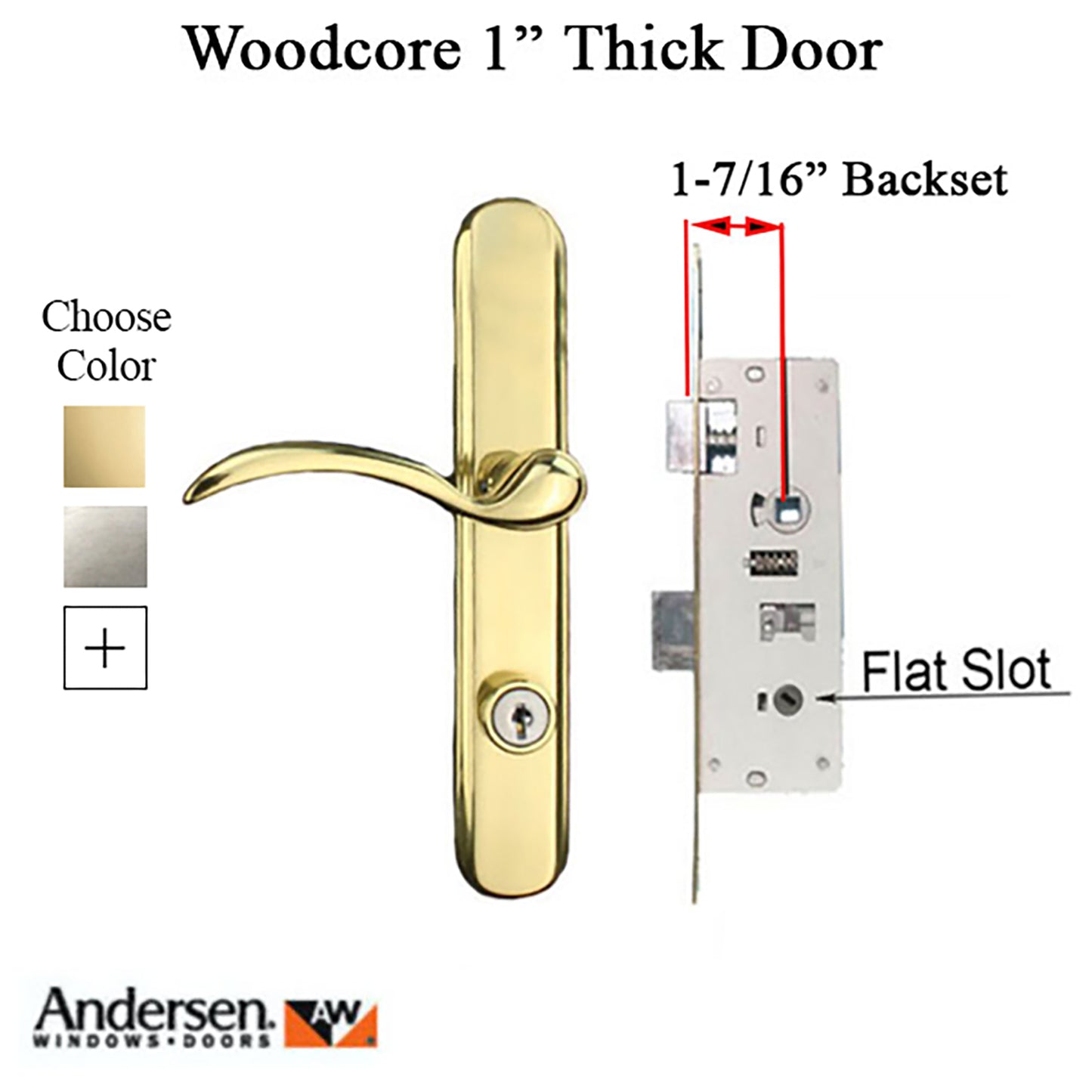 Andersen 43077 Traditional Storm Door handleset for Woodcore doors