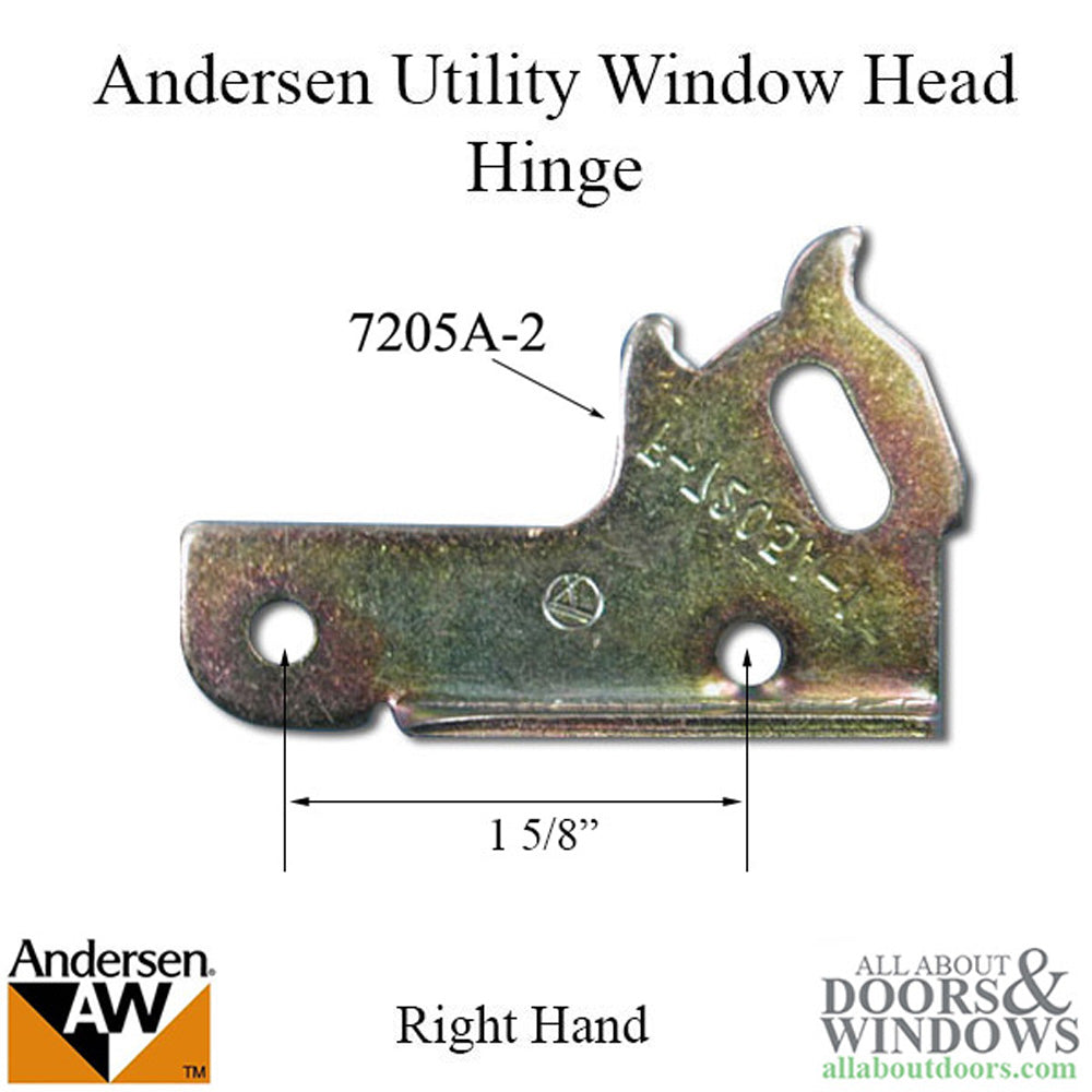 Head Hinge-Right 7205-2, Andersen Basement/Utility Window