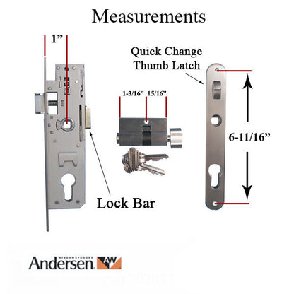 Andersen/Emco Mortise Lock Handleset Replacement for Doors Made After 2004