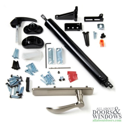 Andersen/ Emco Storm Door Hardware Kit - Satin Nickel Exterior, Black Interior