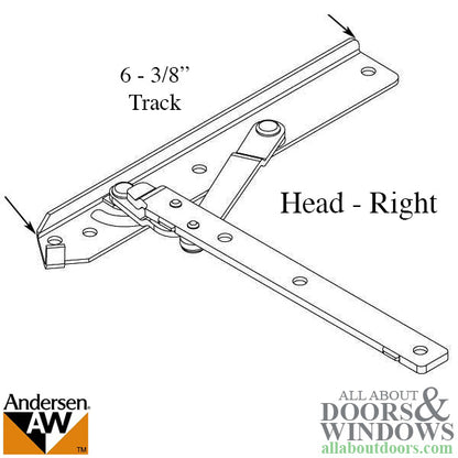Andersen Enhanced Casement Straight Arm Head Hinge, Right Handed, 22 Inch