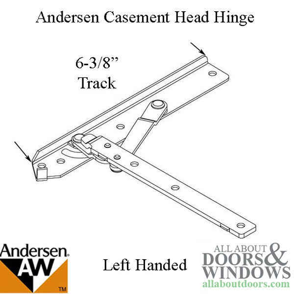 Andersen Enhanced Casement Straight Arm Head Hinge, Left Handed, 22 Inch