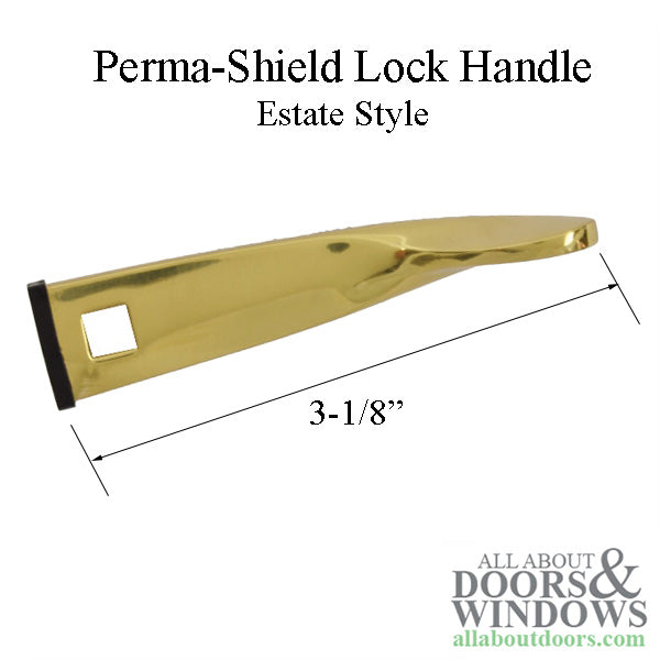Andersen Perma-Shield Lock Handle, Estate Style - Bright Brass