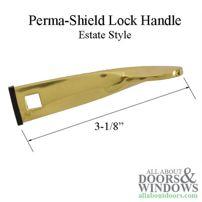 Andersen Perma-Shield Lock Handle, Estate Style - Bright Brass