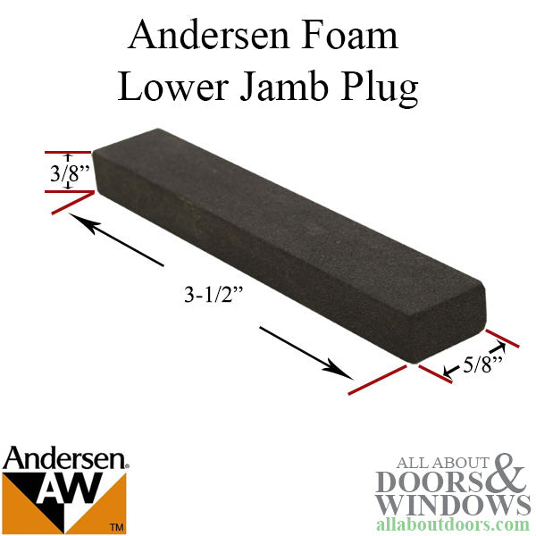 Foam Plug for Lower Jamb, Andersen Tilt-Wash and Tilt-Wash 2
