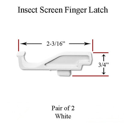 Andersen 200 Series Tilt-Wash Insect Screen Finger Latch - White