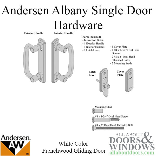 Andersen Frenchwood Gliding Door Trim Hardware, Albany, 2 Pa